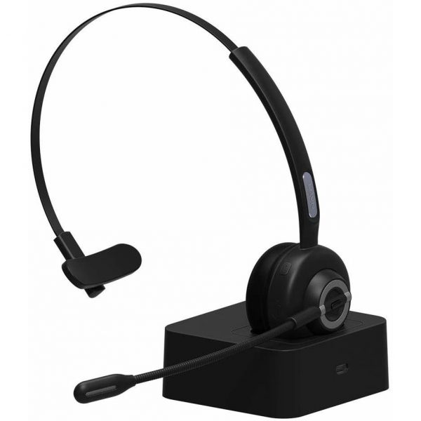 Casti audio BT 5.0 Call Center WHBM97D + Stand incarcare