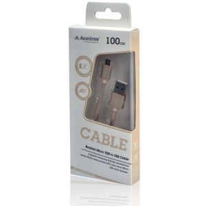 Cablu Braided Micro USB sync charge - Rosegold 100cm