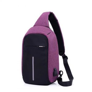 mini-Rucsac antifurt maxim 10", port USB extern, violet