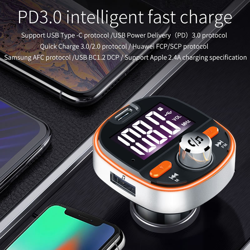 PD3.0 car kit Bluetooth modulator FM FMT53