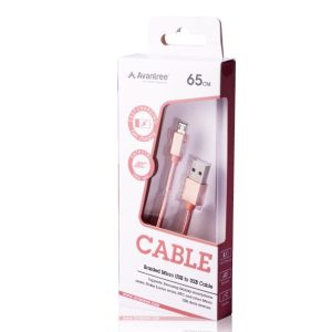 Cablu Avantree Micro USB sync charge - Rose 65cm