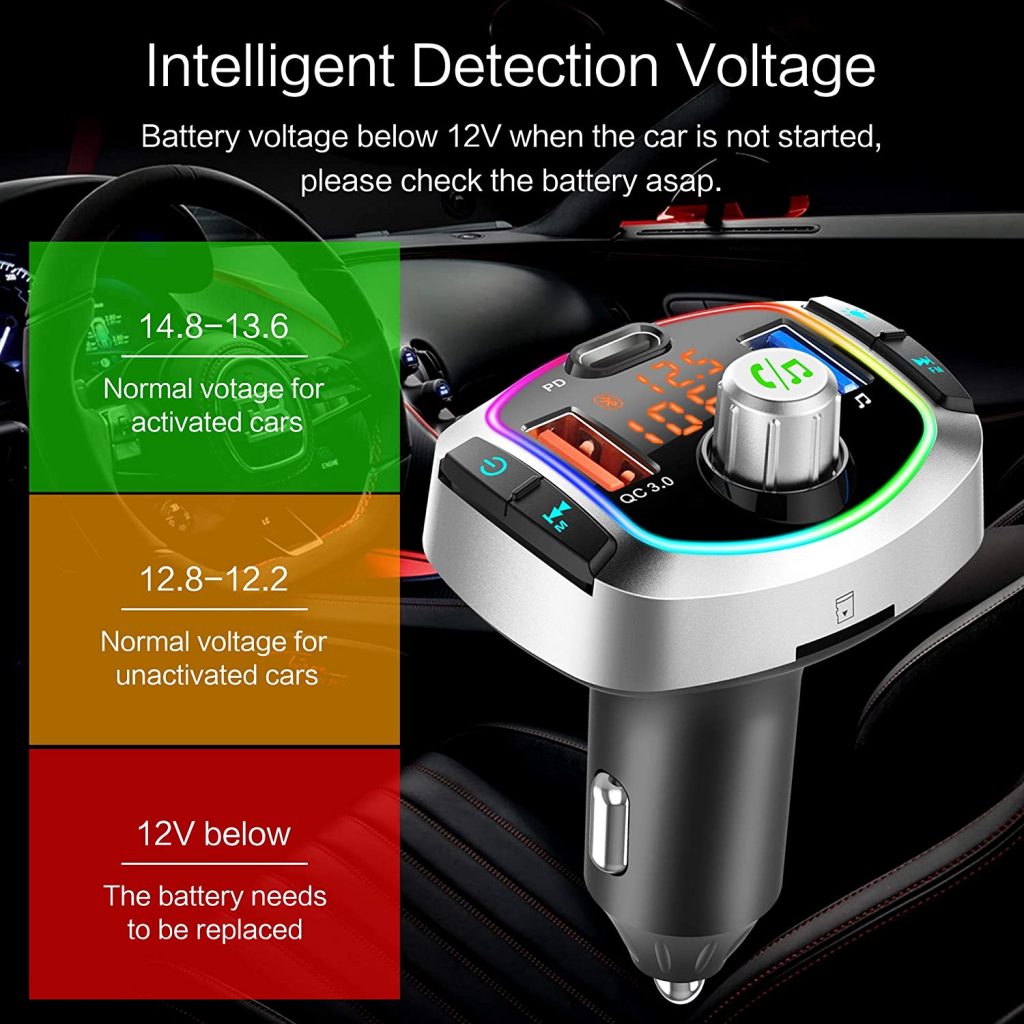 car kit modulator fm incarcator QC Bluetooth 5.0 pentru masina