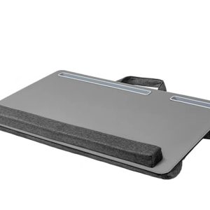 Stand multifunctional LA4 550 x 350 mm cu perna dubla pentru laptop, suport tableta, suport telefon, portabila, Gri